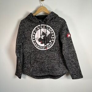 Canada‎ Weather Gear Hoodie Medium Gray Black Speckled Pullover Sweatshirt NWT